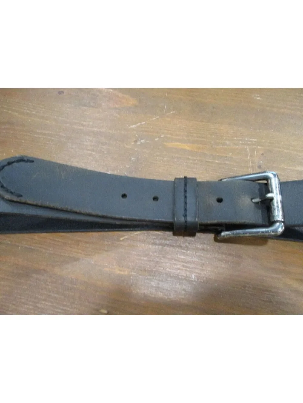 Fossil Mens Black Genuine Leather Belt Size 34 Metal Buckle Classic Dress